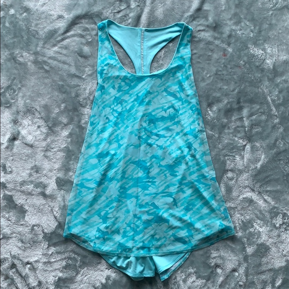 Blue workout tank top